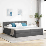 Letto con contenitore e LED Grigio scuro 200 x 200 cm
