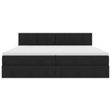 Letto con contenitore e LED Nero 200 x 200 cm Poliestere