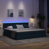Letto con contenitore e LED Blu 200 x 200 cm Poliestere