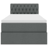 Letto con contenitore e LED Grigio scuro 90 x 200 cm Tessuto
