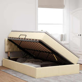 Letto con contenitore LED e materasso Crema 120 x 190 cm