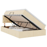 Letto con contenitore LED e materasso Crema 120 x 190 cm