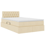 Letto con contenitore LED e materasso Crema 120 x 190 cm