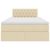 Letto con contenitore LED e materasso Crema 120 x 190 cm