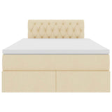 Letto con contenitore e LED Crema 120 x 200 cm Poliestere