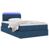 Letto con contenitore e LED Blu 120 x 200 cm Poliestere