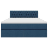 Letto con contenitore e LED Blu 140 x 190 cm Poliestere