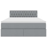 Letto con contenitore e LED Grigio chiaro 140 x 200 cm