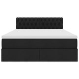 Letto con contenitore e LED Nero 140 x 200 cm Poliestere