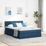 Letto con contenitore e LED Blu 140 x 200 cm Poliestere