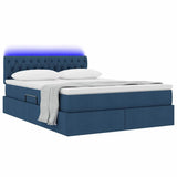 Letto con contenitore e LED Blu 140 x 200 cm Poliestere