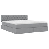 Letto con contenitore e LED Grigio chiaro 180 x 200 cm