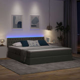 Letto con contenitore e LED Grigio scuro 180 x 200 cm