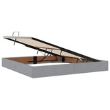 Letto con contenitore e LED Grigio chiaro 200 x 200 cm Tessuto