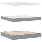 Letto con contenitore e LED Grigio chiaro 200 x 200 cm Tessuto