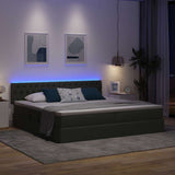 Letto con contenitore e LED Grigio scuro 200 x 200 cm