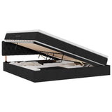 Letto con contenitore e LED Nero 200 x 200 cm Poliestere