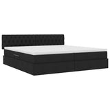 Letto con contenitore e LED Nero 200 x 200 cm Poliestere