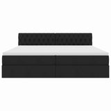 Letto con contenitore e LED Nero 200 x 200 cm Poliestere