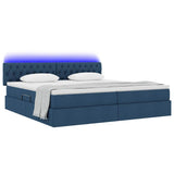 Letto con contenitore e LED Blu 200 x 200 cm Poliestere