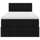 Letto con contenitore e LED con led Nero 90 x 190 cm Tessuto