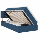 Letto con contenitore e LED con led Blu 90 x 190 cm Tessuto