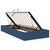 Letto con contenitore e LED con led Blu 90 x 190 cm Tessuto