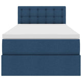 Letto con contenitore e LED con led Blu 90 x 190 cm Tessuto