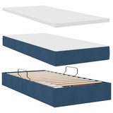 Letto con contenitore e LED con led Blu 90 x 190 cm Tessuto