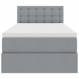 Letto con contenitore e LED Grigio chiaro 90 x 200 cm Tessuto