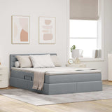 Letto con contenitore e LED Grigio chiaro 140 x 200 cm