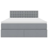 Letto con contenitore e LED Grigio chiaro 140 x 200 cm