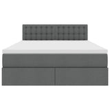 Letto con contenitore e LED Grigio scuro 140 x 200 cm
