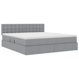 Letto con contenitore e LED Grigio chiaro 160 x 200 cm