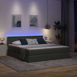 Letto con contenitore e LED Grigio scuro 160 x 200 cm