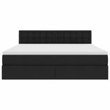 Letto con contenitore e LED Nero 160 x 200 cm Poliestere