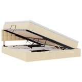 Letto con contenitore e LED con led Crema 160 x 200 cm Tessuto