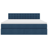 Letto con contenitore e LED Blu 160 x 200 cm Poliestere