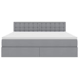 Letto con contenitore e LED Grigio chiaro 180 x 200 cm