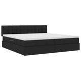 Letto con contenitore e LED Nero 200 x 200 cm Poliestere