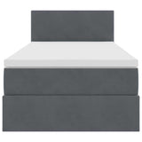 Letto con contenitore e LED Grigio scuro 90 x 200 cm Velluto