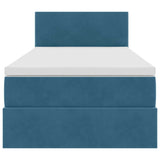 Letto con contenitore e LED Blu Scuro 90 x 200 cm Velluto