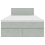 Letto con contenitore e LED Grigio chiaro 120 x 200 cm Velluto