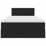 Letto con luci a strisce a LED Nero 120 x 200 cm Velluto