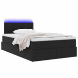 Letto con luci a strisce a LED Nero 120 x 200 cm Velluto