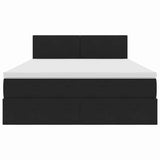 Letto con contenitore e LED Nero 140 x 200 cm Velluto