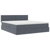 Letto con contenitore e LED Grigio scuro 160 x 200 cm Velluto