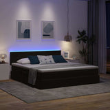 Letto con contenitore e LED Nero 180 x 200 cm Velluto
