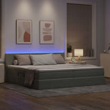 Letto con contenitore e LED Grigio chiaro 200 x 200 cm Velluto