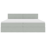 Letto con contenitore e LED Grigio chiaro 200 x 200 cm Velluto
